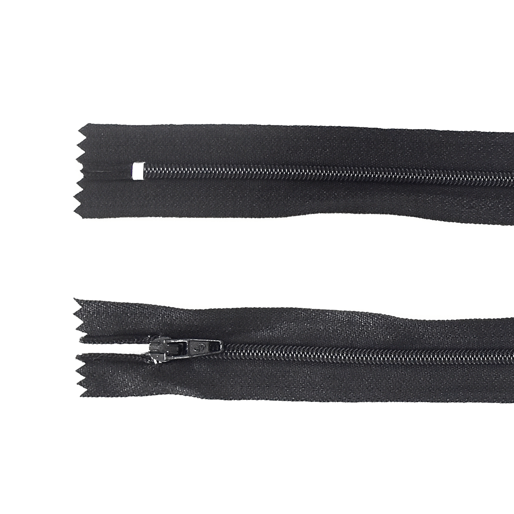 ZIPER NYLON FINO 30CM 322 PRETO