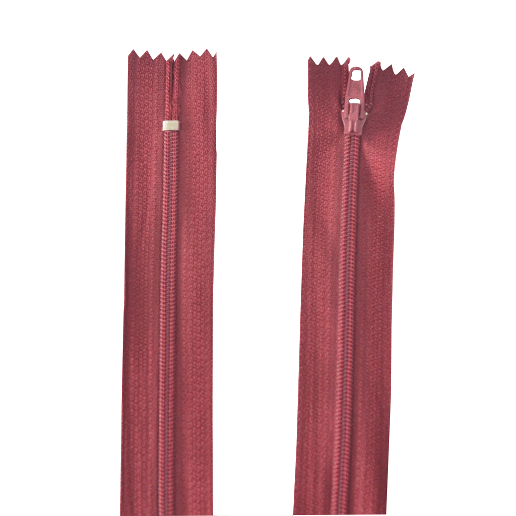 ZIPER NYLON FINO 40CM 178 VINHO