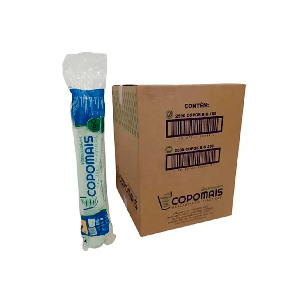 COPO DESCARTAVEL BIODEGRADAVEL 180ML R.4231 TRANSPARENTE