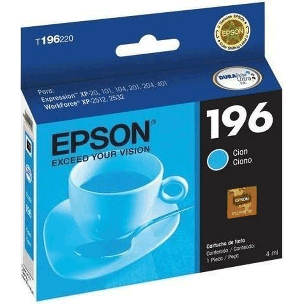 CARTUCHO EPSON T196220BR DURABRITE CIANO