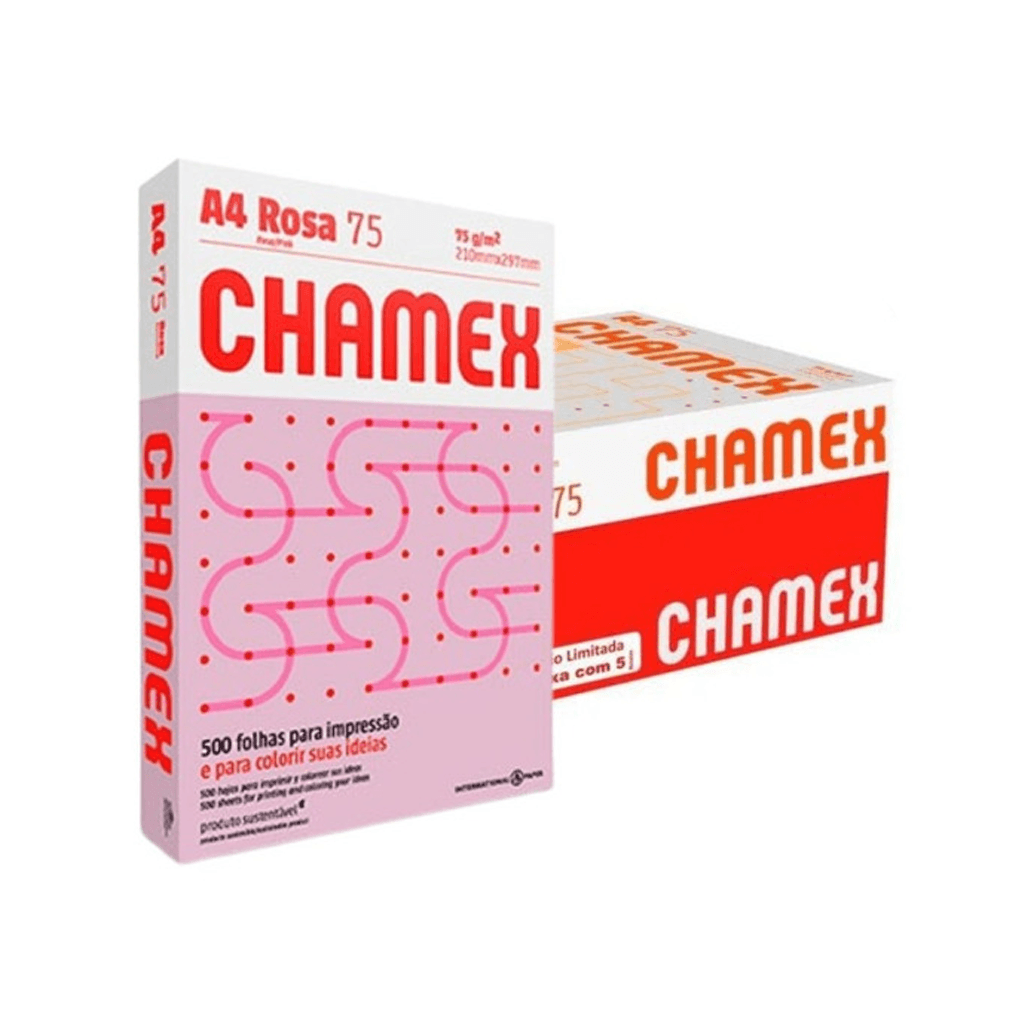 Papel Chamex A4 Rosa 75grs 500fls 7021