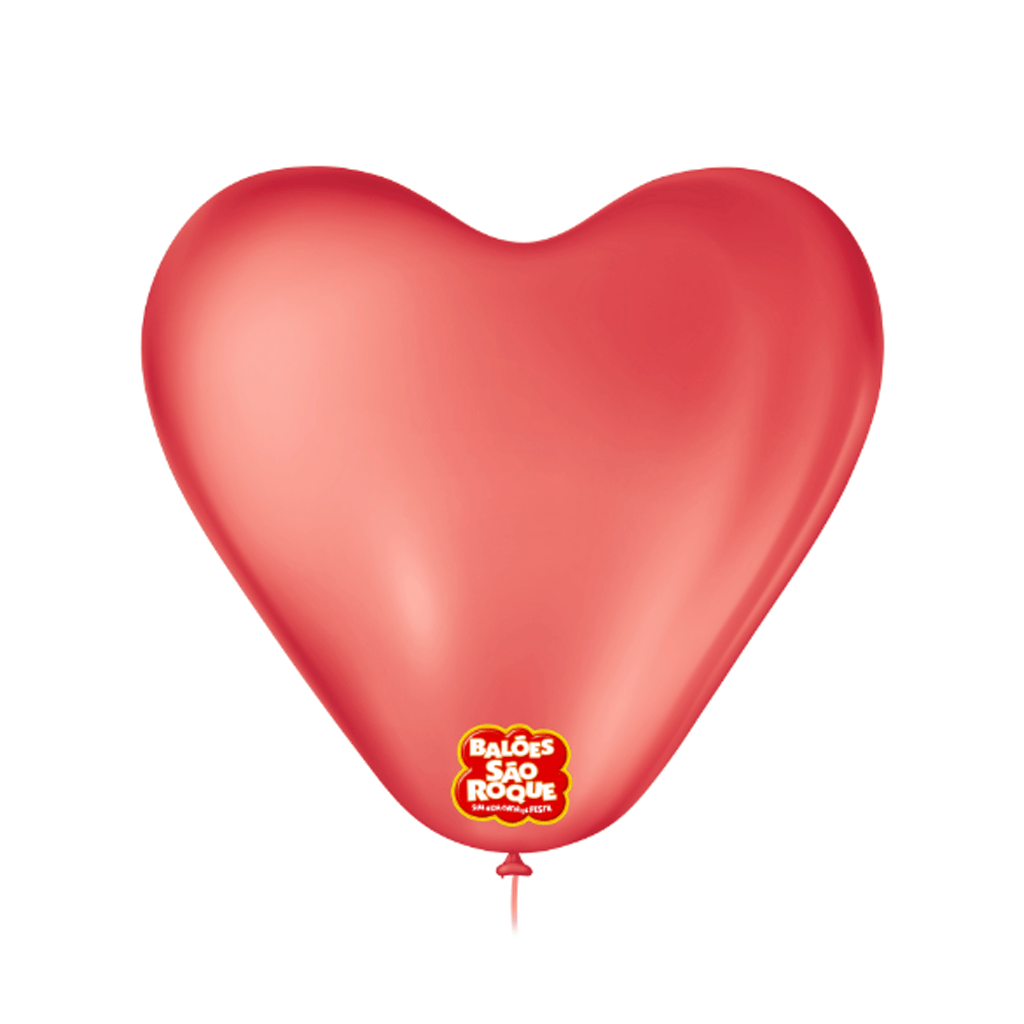 BOLA DE SOPRAR 20 LISO CORACAO VERMELHO