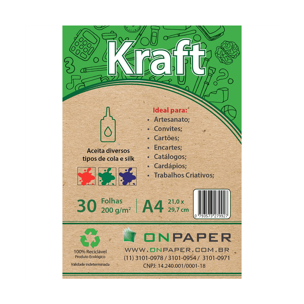PAPEL KRAFT A4 200G 21X29.7CM R.419-7