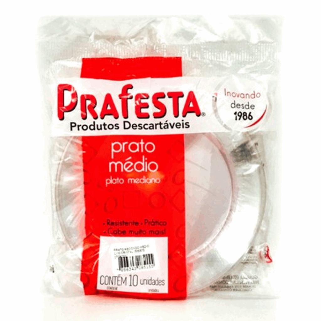 Prato Redondo Cristal 15CM 10 Unidades 8515 PRAFESTA