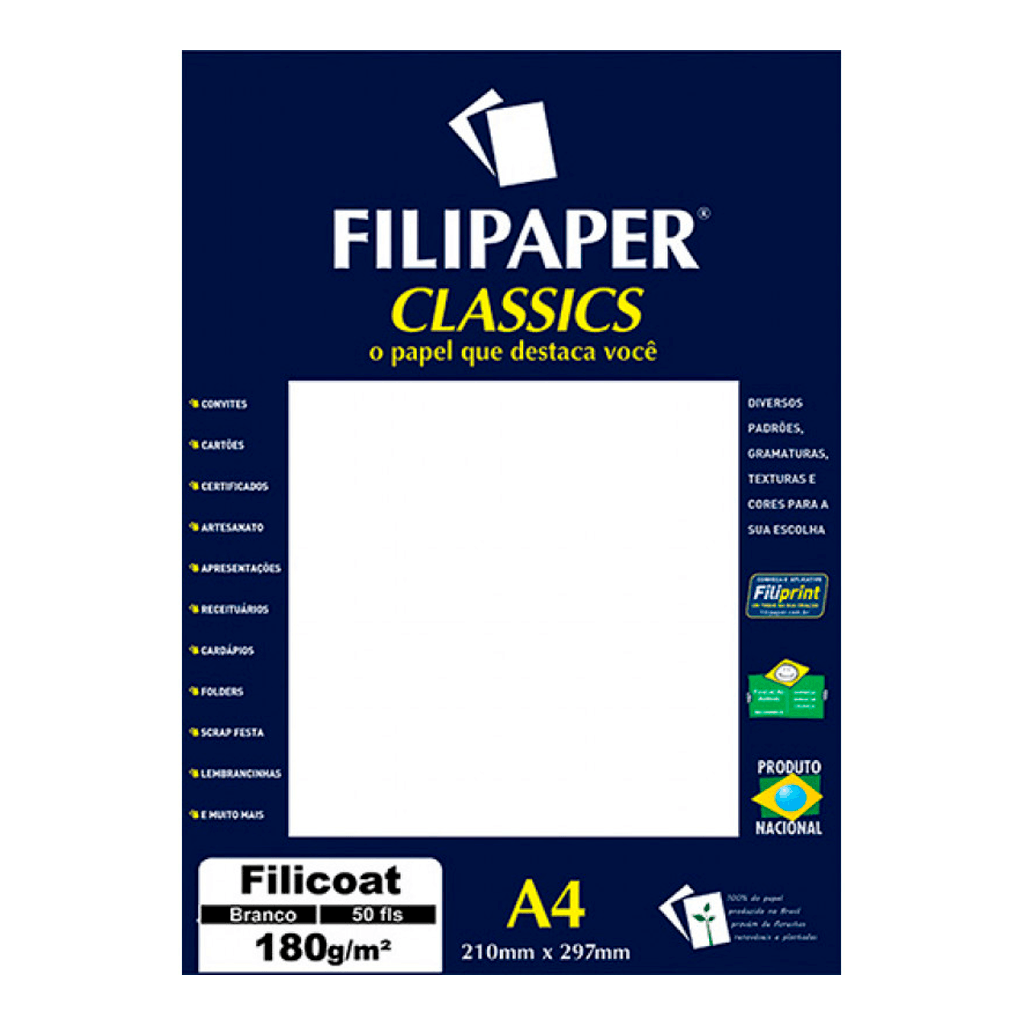 PAPEL FILIPAPER FILICOAT 180GRS BRANCO R1447