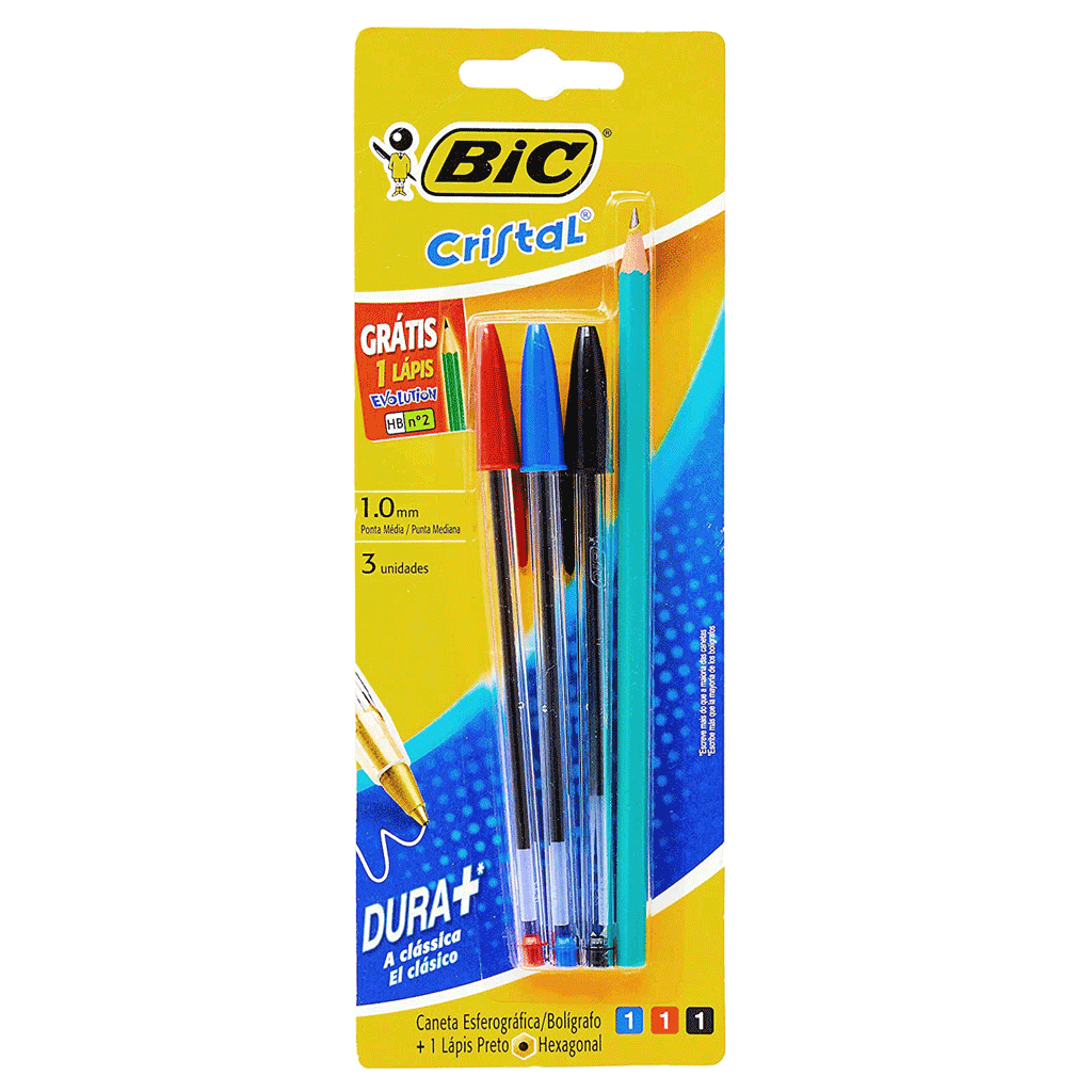 CANETA BIC DURA  3 CANETAS  1LAPIS BLISTER R.930099