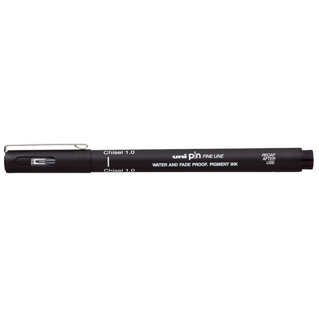 Caneta Nankin Uni-Pin Preta Ponta Chanfrada Uni-Ball Avulso