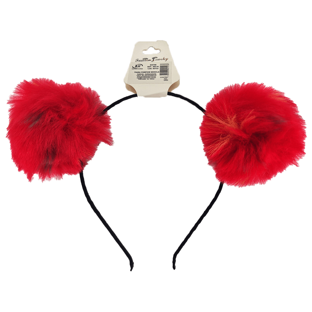 TIARA POMPOM WD-01 MESCLA ROSA