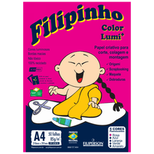 PAPEL FILIPINHO LUMI A4 50FLS 85GRS C/5 CORES R.3819