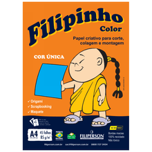 PAPEL FILIPINHO COLOR A4 45FLS 85GR AZUL R.01045