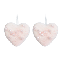 ENFEITE CORACAO 8CM LH-23036 FLOCADO ROSA