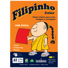 PAPEL FILIPINHO COLOR A4 45FLS 85GR VERMELHO R.01046