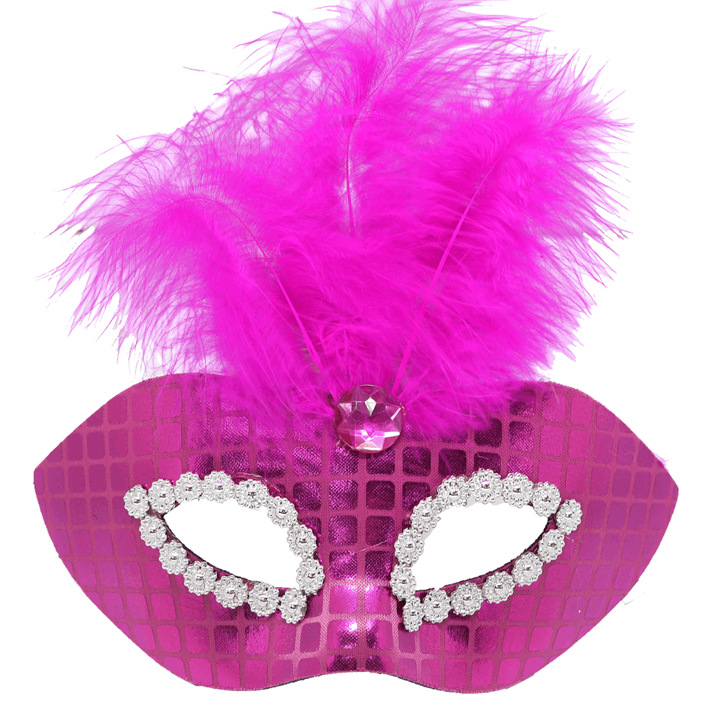MASCARA PASTILHADA COM PENA A220407-05 PINK