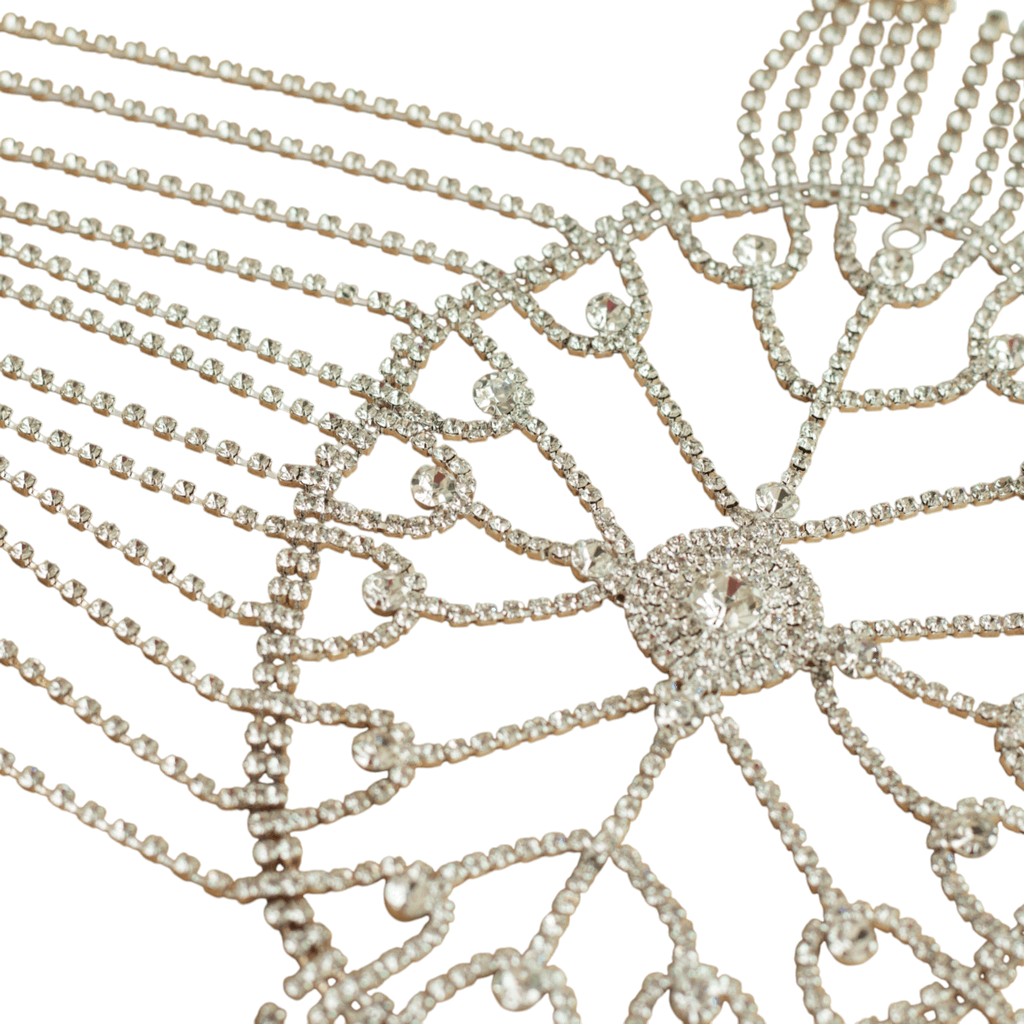 TIARA CORRENTE CABECA FASHION STRASS HL2411 PRATA
