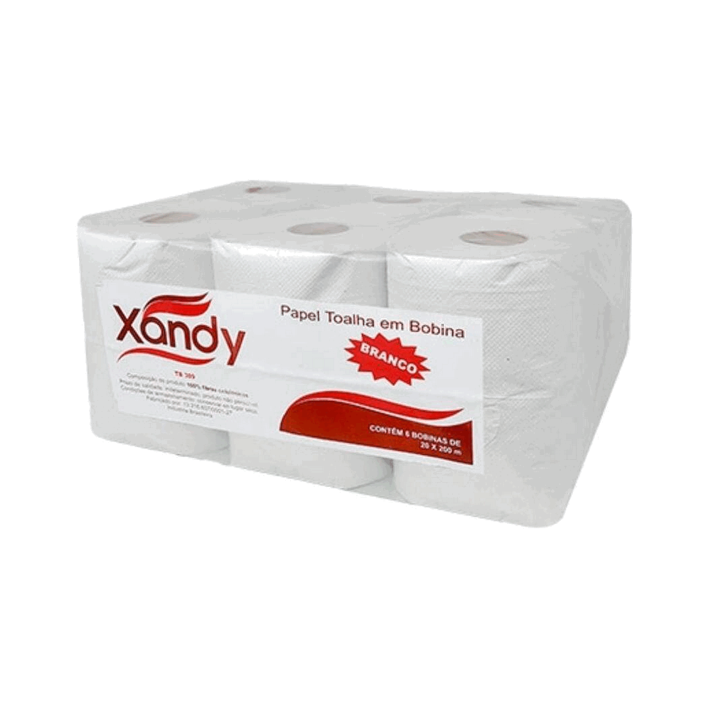 PAPEL TOALHA XANDY BOBINA BRANCO LUXO 20X200M