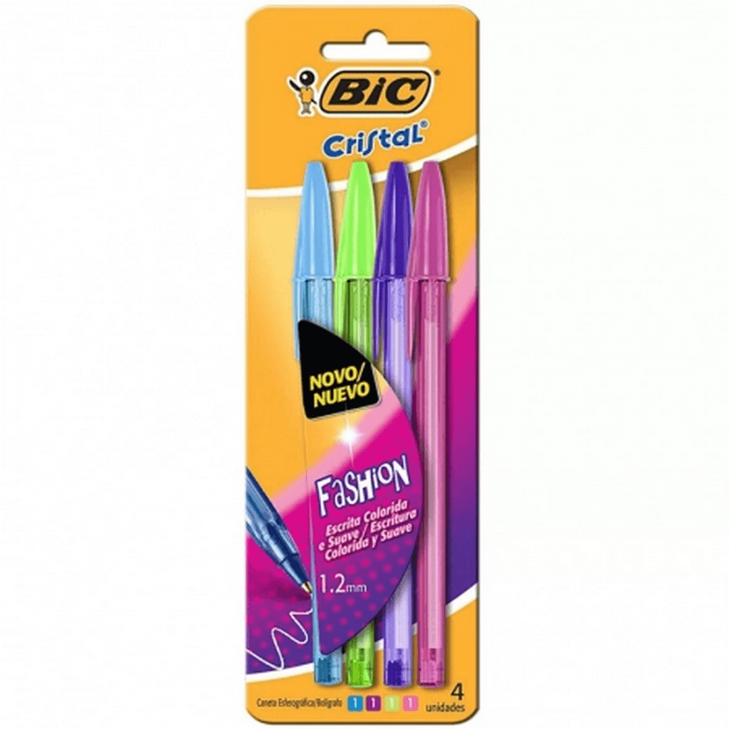 CANETA BIC CRISTAL FASHION 1.2 C/4 SORTIDA R.902472