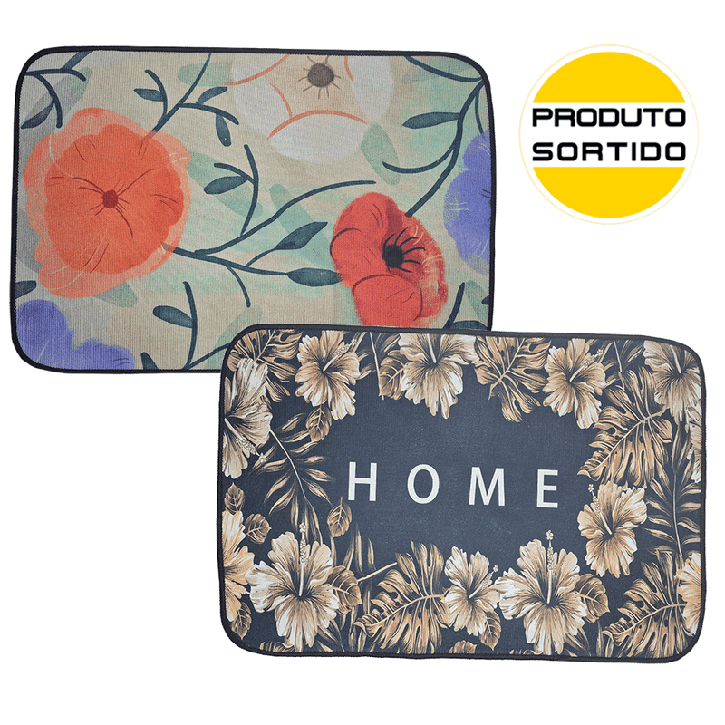 TAPETE PORTA RETANGULAR 40X60CM R.NJ2303 SORTIDO - Lojas Caçula