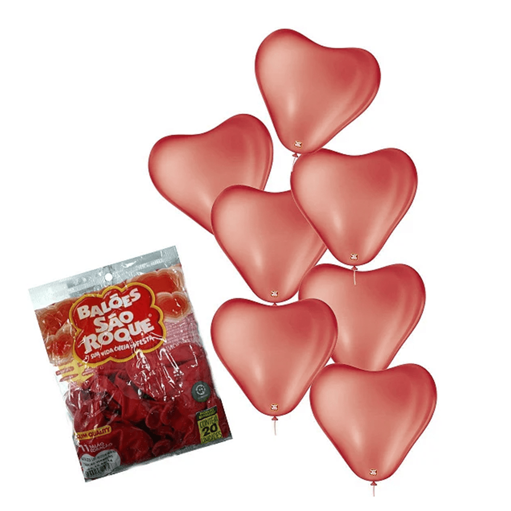 Encontraproduto.com.br - BOLA DE SOPRAR 20 LISO CORACAO VERMELHO