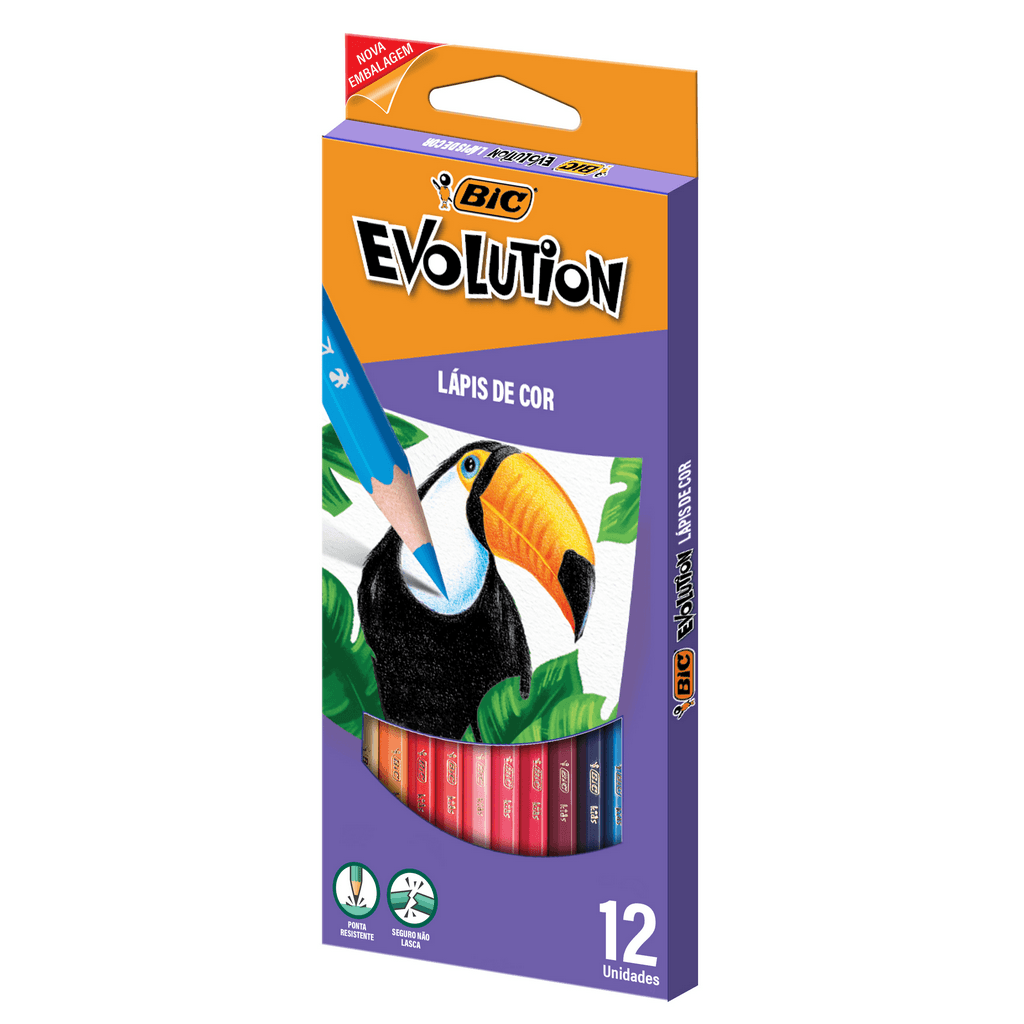 LAPIS DE COR BIC 12 CORES SEXTAVADO EVOLUTION R.930821