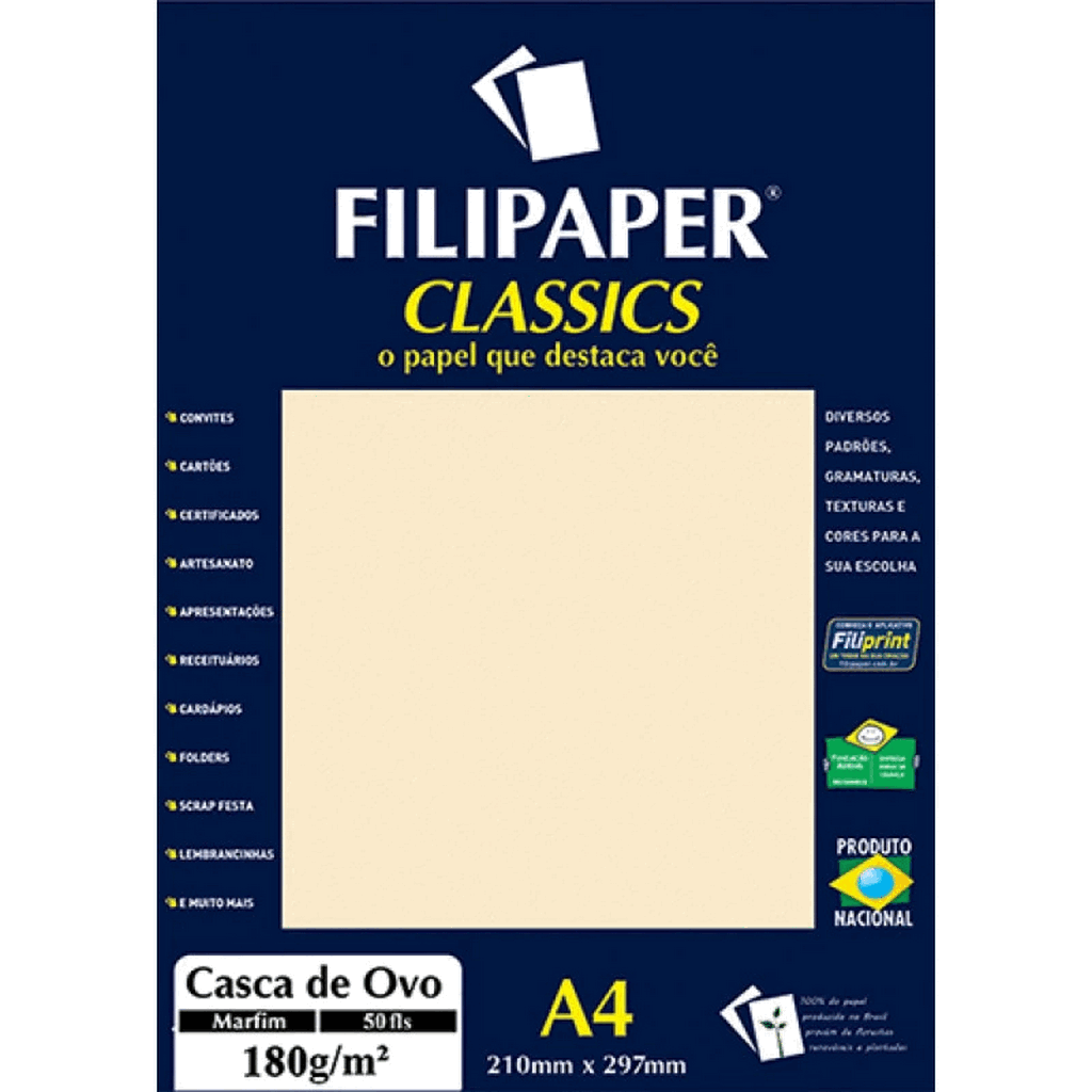 PAPEL FILIPAPER CASCA DE OVO 180GRS MARFIM R.1331