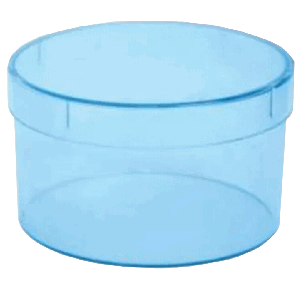 CAIXA ACRILICA 6X4 REDONDA TRANS AZUL