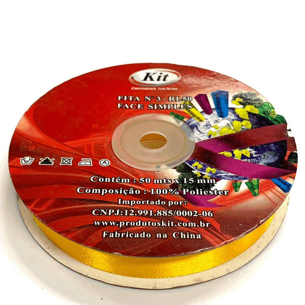 Encontraproduto.com.br - FITA CETIM  50MTS N.05  22MM  17 AMARELO OURO