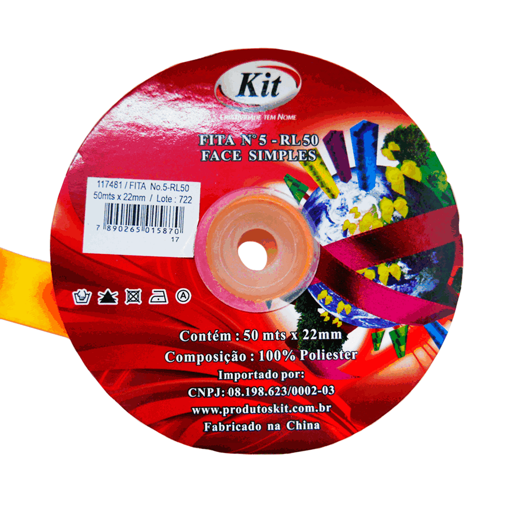 Encontraproduto.com.br - FITA CETIM  50MTS N.05  22MM  17 AMARELO OURO
