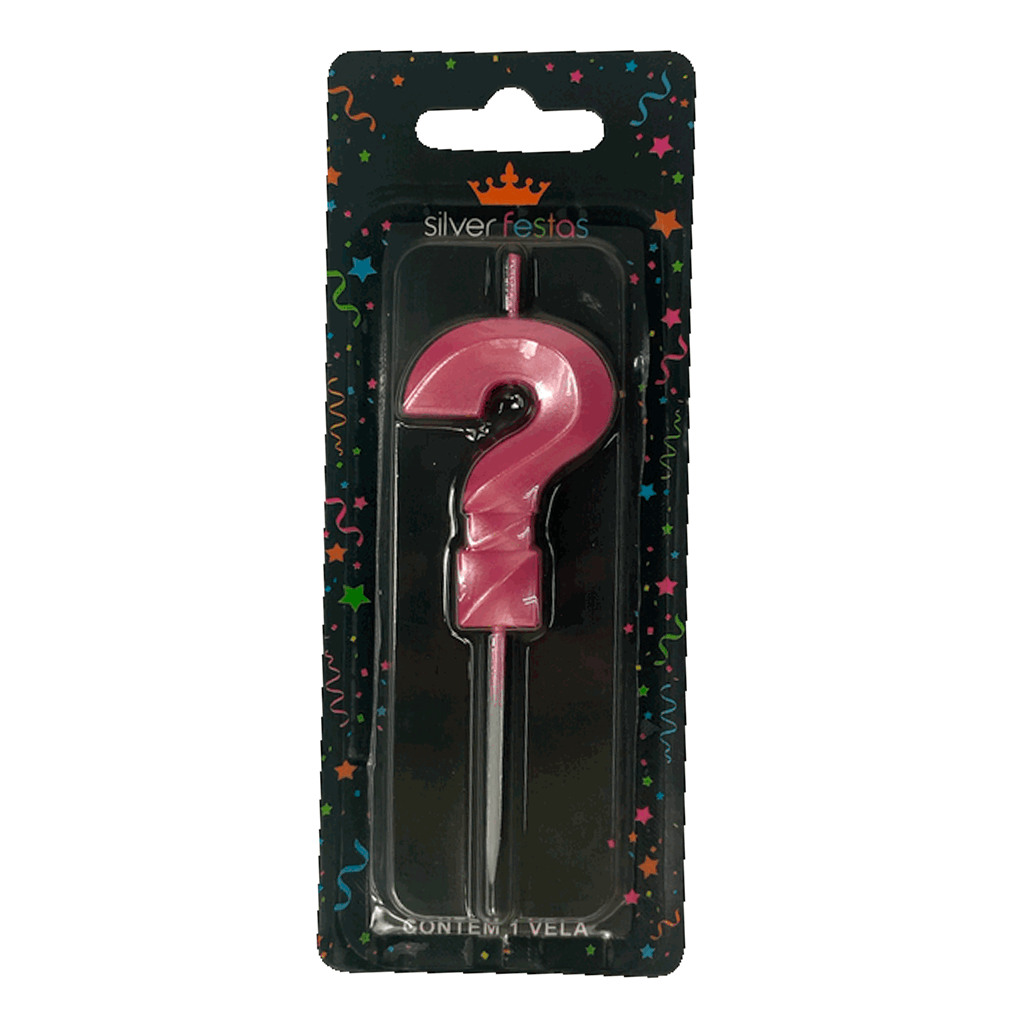 VELA DESIGN 5CM ROSA INTERROGACAO VDRZZ