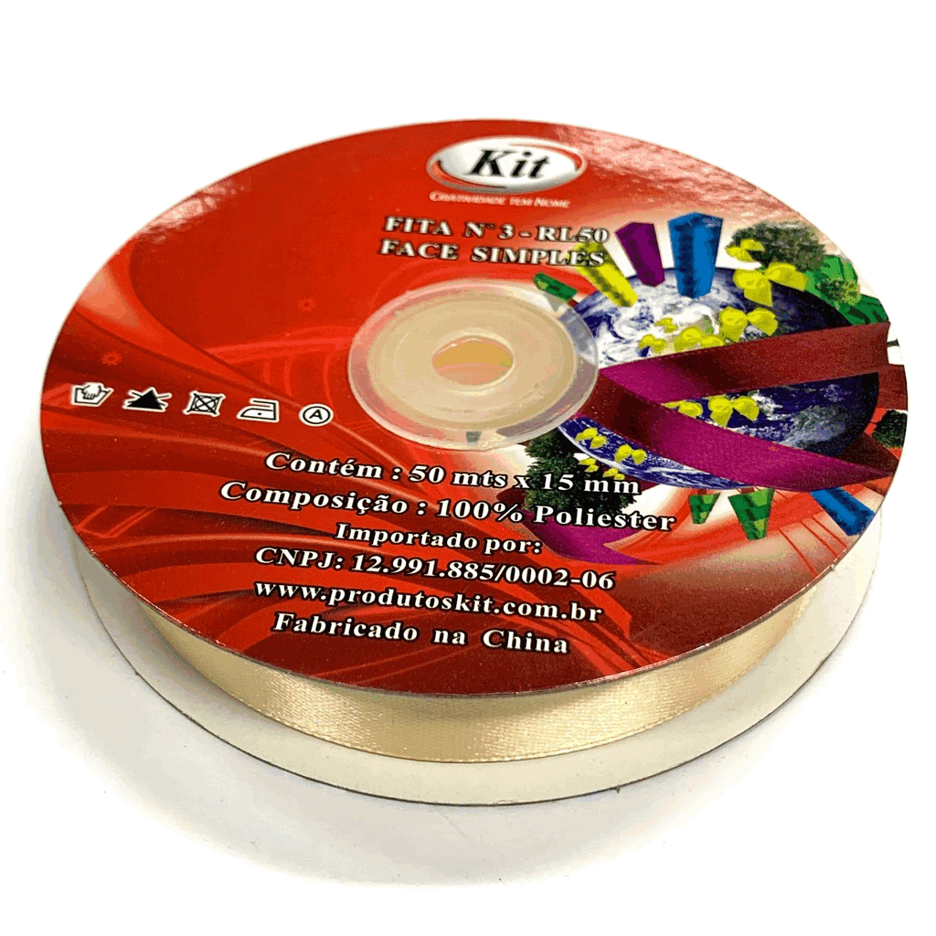 Encontraproduto.com.br - FITA CETIM  50MTS N.09  38MM  02 MARFIM